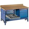 Mobile workbench, W1500xD700XH870 mm, with 1 door and 6 drawers, type TM CLASSIC